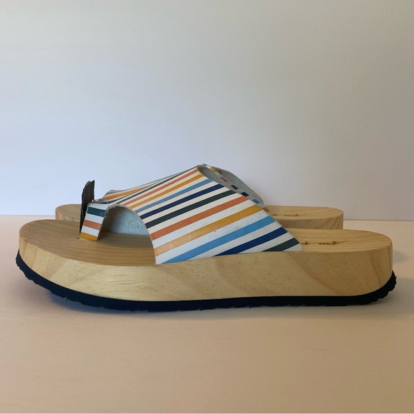 NWOT Free People Striped Woodlands Platform Clog Sandal - Picture 7 of 11